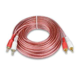 Cable de Audio Transparente 100% Cobre RCA a RCA - 3.6 Mts